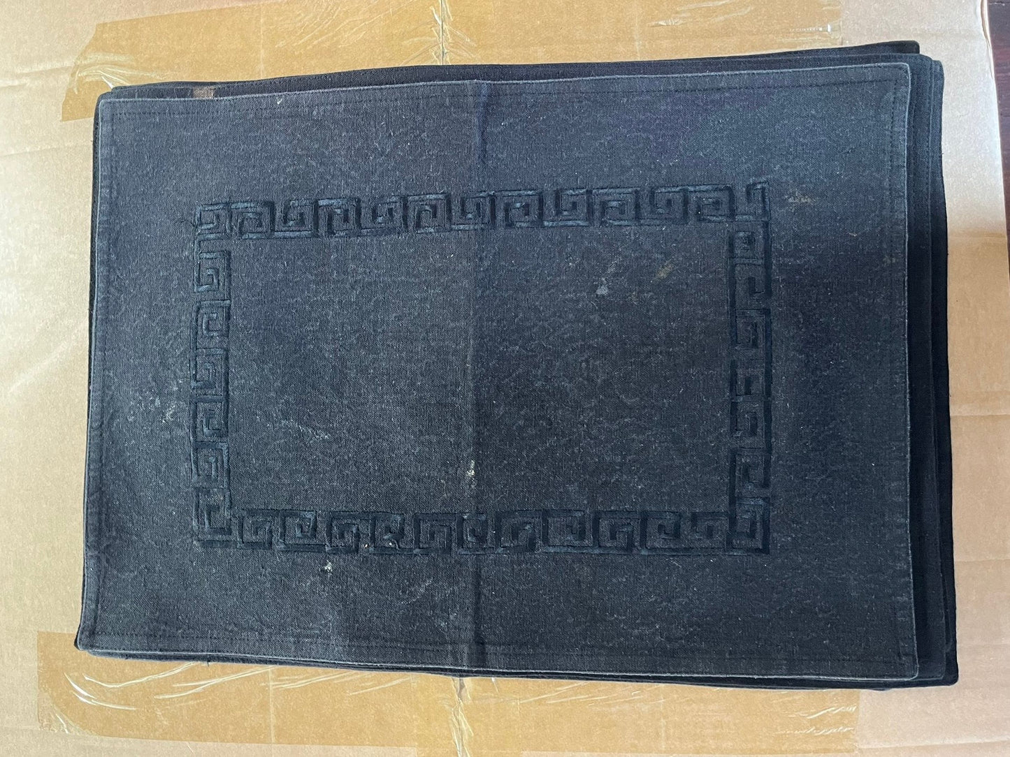 Set of 5 Greek Styled Placemats + 2 Red Chair Scarfs