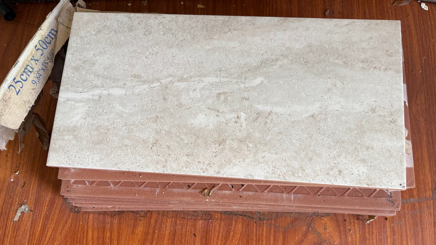 13 Beige Ceramic Tiles 25cm x 50cm