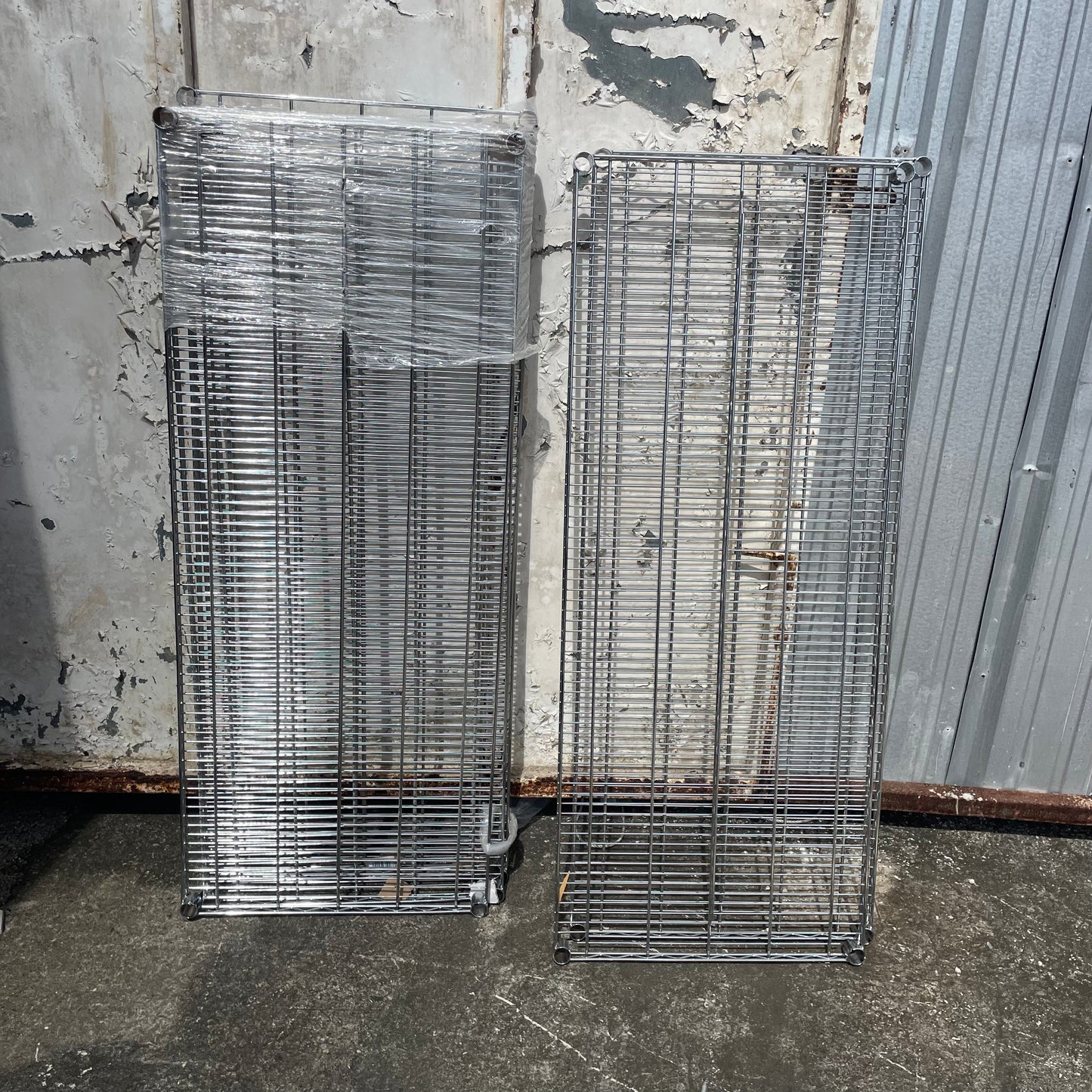 2 Chrome Wire Shelving Units