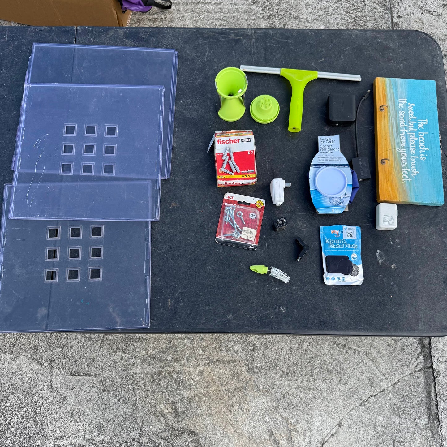 Clear Plastic Trays + Assorted Items