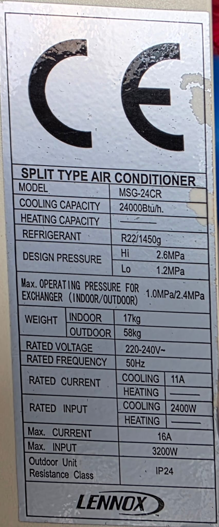 Lennox 24000 BTU Air Conditioner System