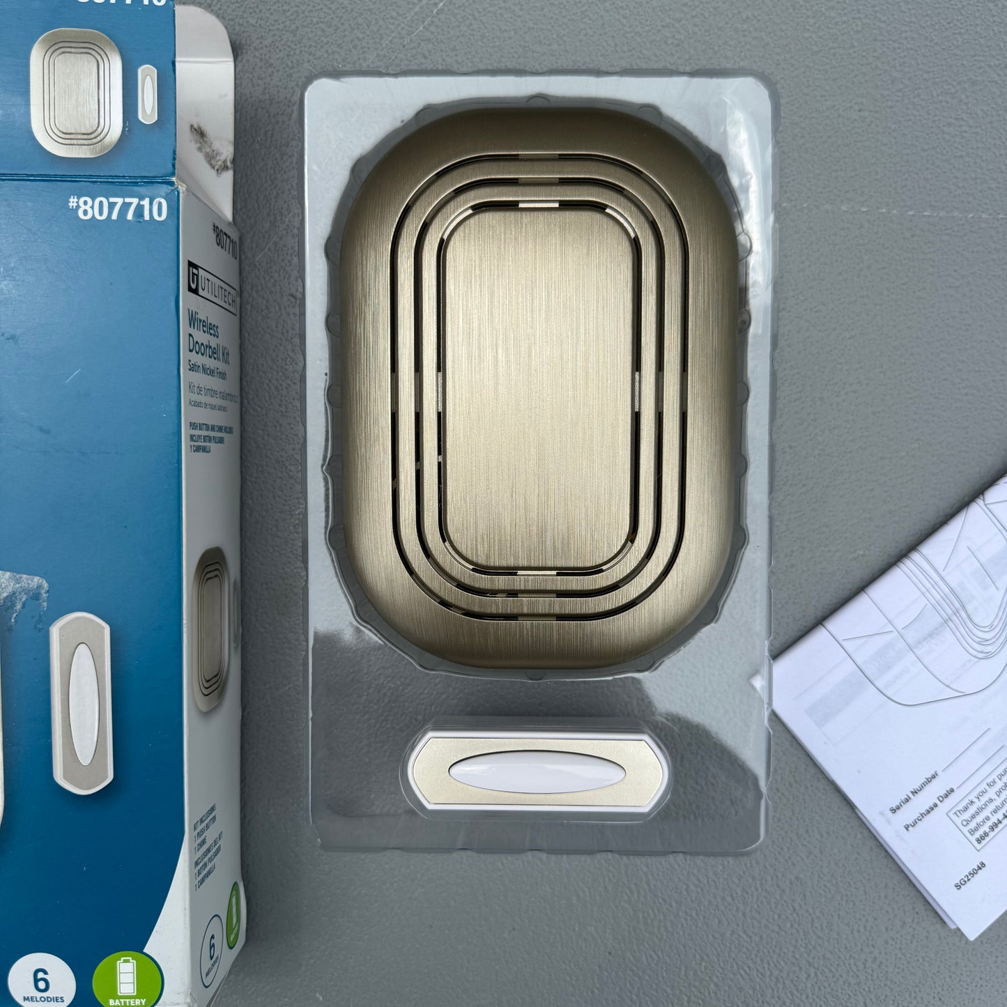 Utilitech Satin Nickel Wireless Doorbell Chime