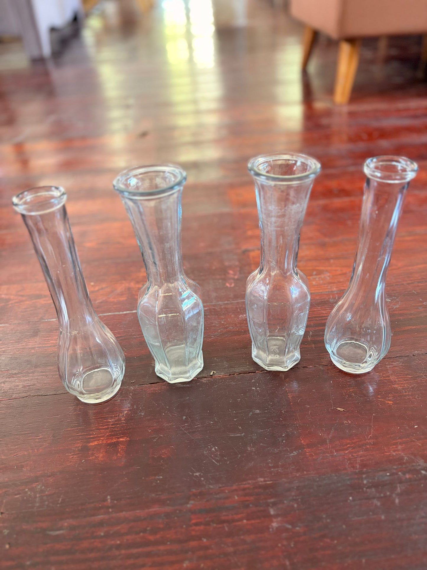4 Glass Bud Vases