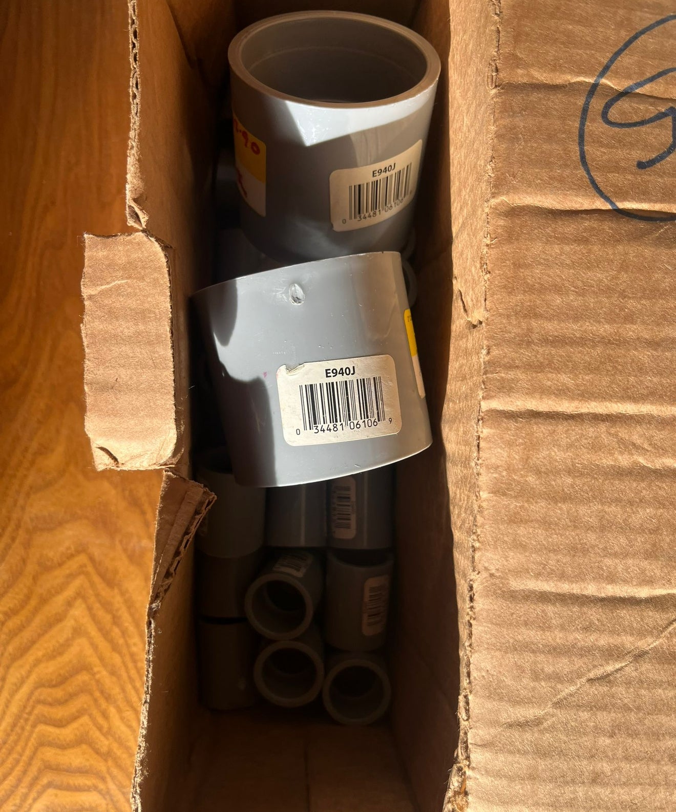 Terrain Plastic Pipe Fitting 110mm PVC-U (BSEN1329-1-2000) + 7 2” Carlon E943J PVC Terminal Adapter + 2" Carlon E940J PVC Coupling + Box of 1/2” Carlon PVC Socket Conduit Coupling