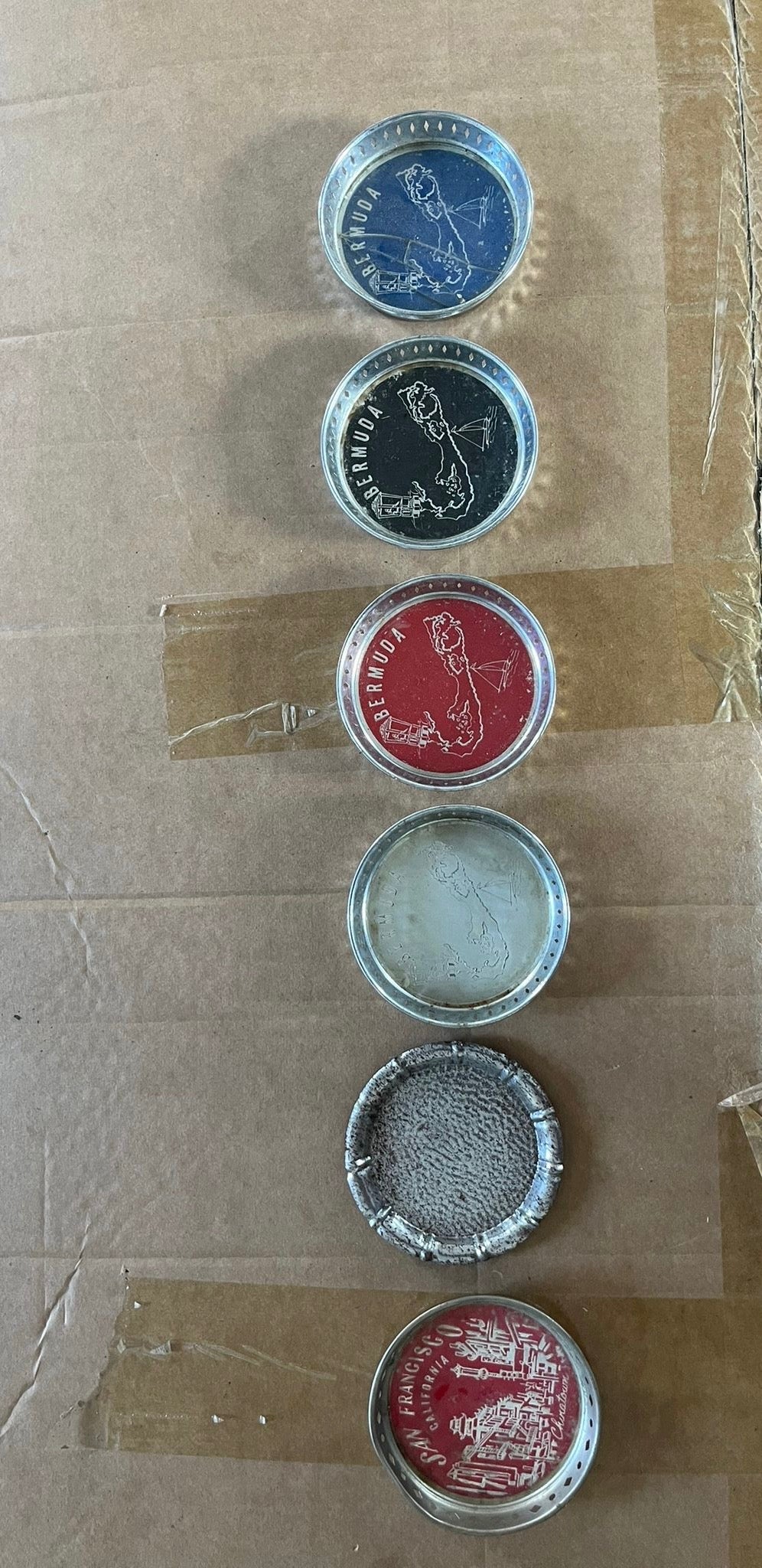 6 Vintage Souvenir Powder Compacts