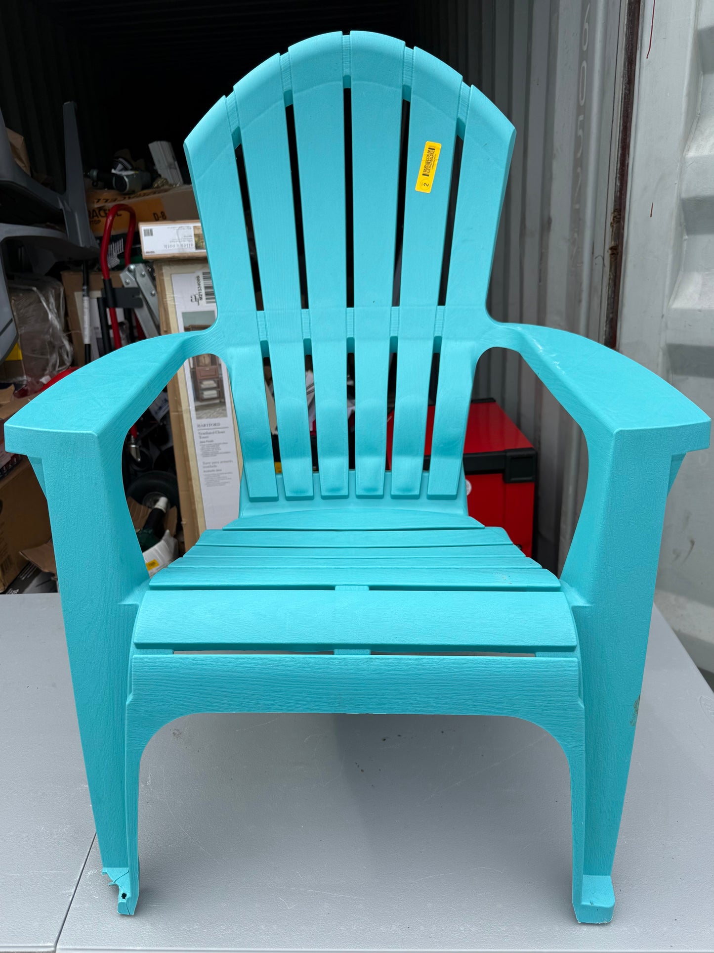 Adams Manufacturing RealComfort Stackable Teal Resin Frame Stationary Adirondack Chair