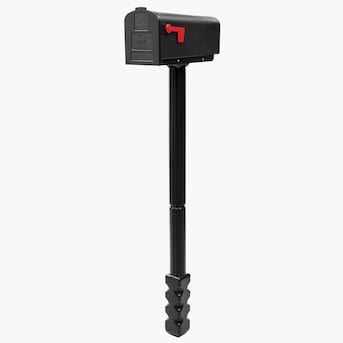 Architectural Mailboxes Harrison Plastic Standard Mailbox Black with Post