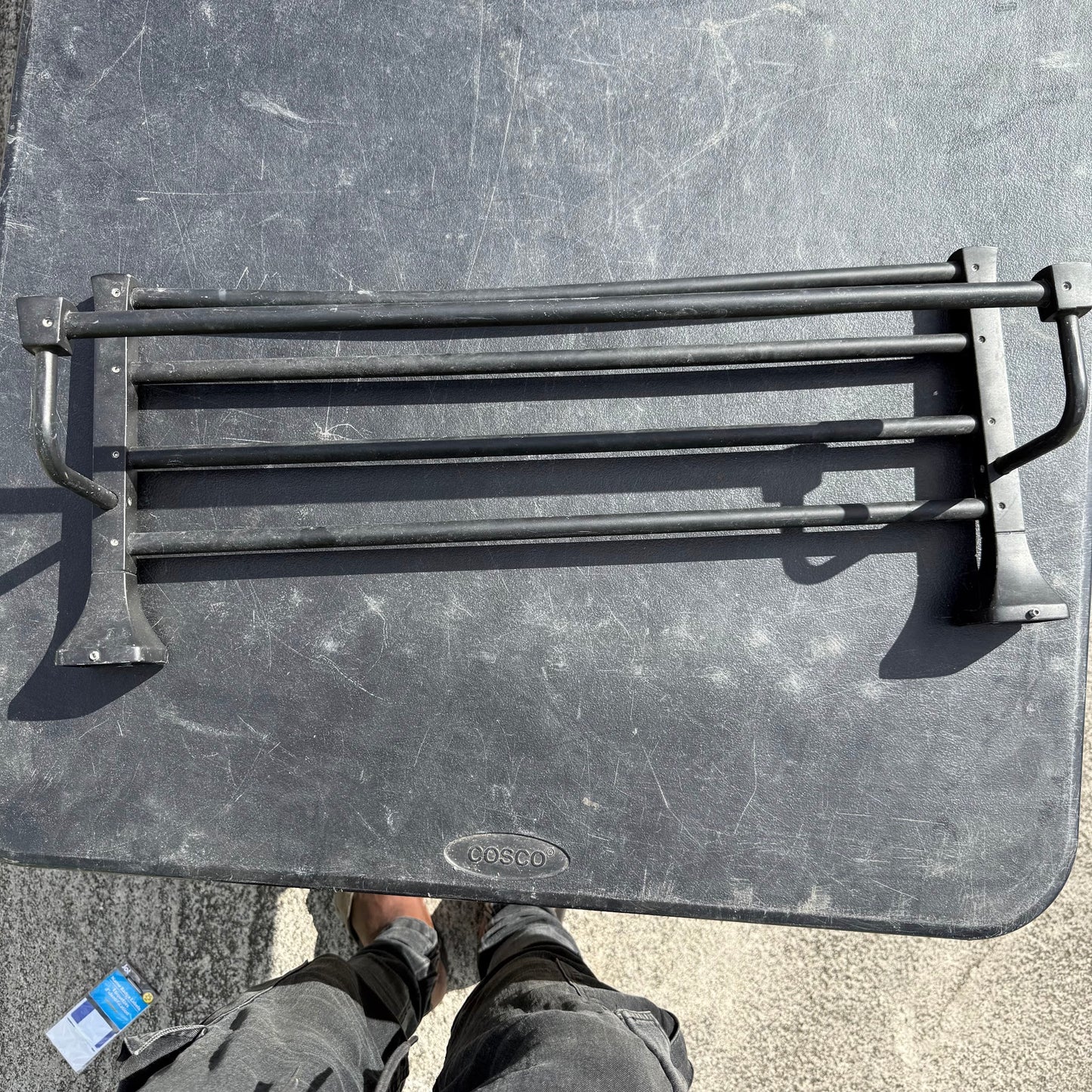 Black Metal Wall-Mounted Towel Rack