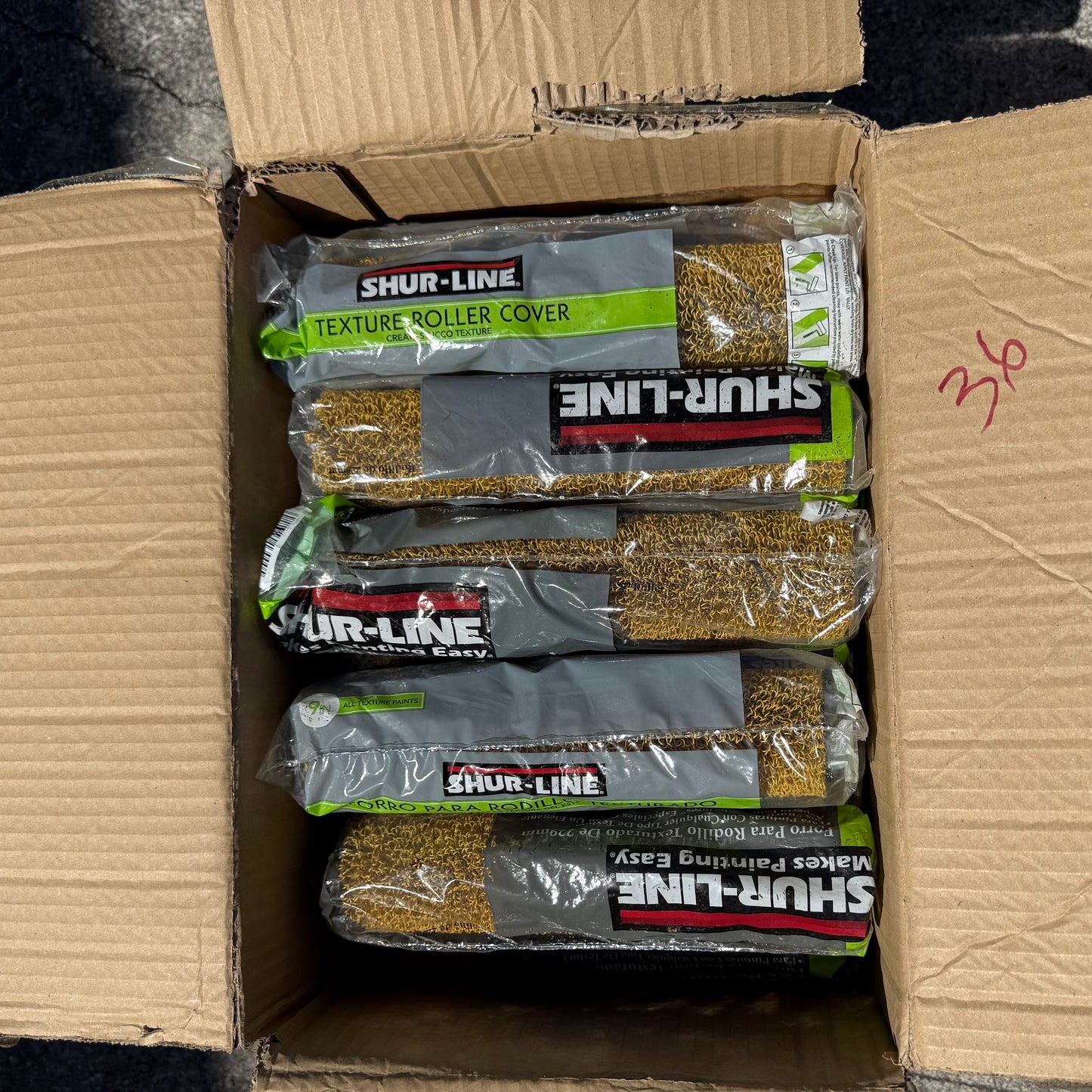 Box of 36 SHUR-LINE 9-inch Texture Roller Covers