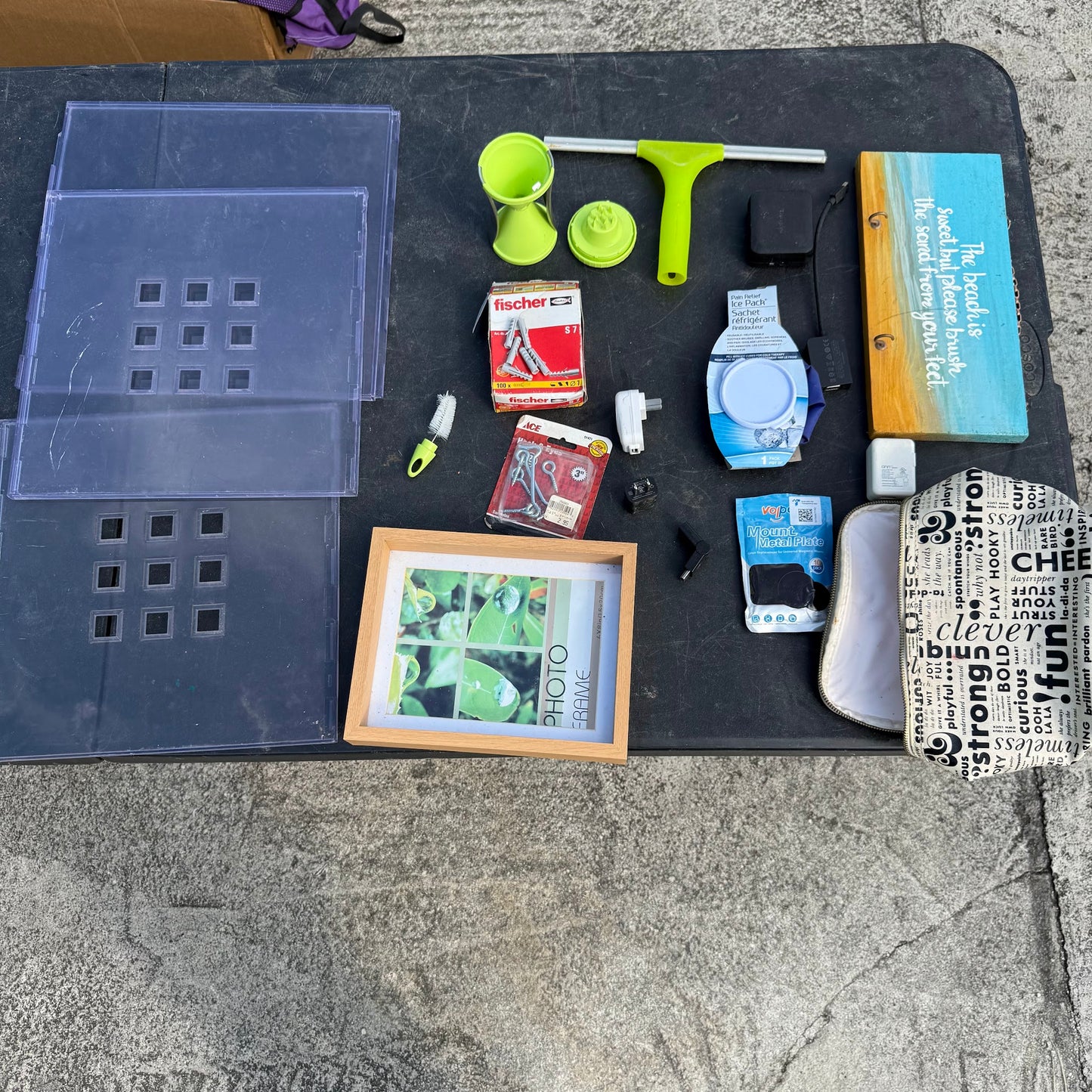 Clear Plastic Storage Trays and Miscellaneous Items