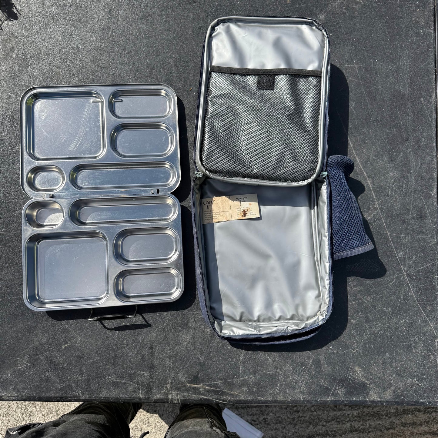 Core Infusions Geometric Insulated Lunch Bag and Stainless Steel Bento Box Set