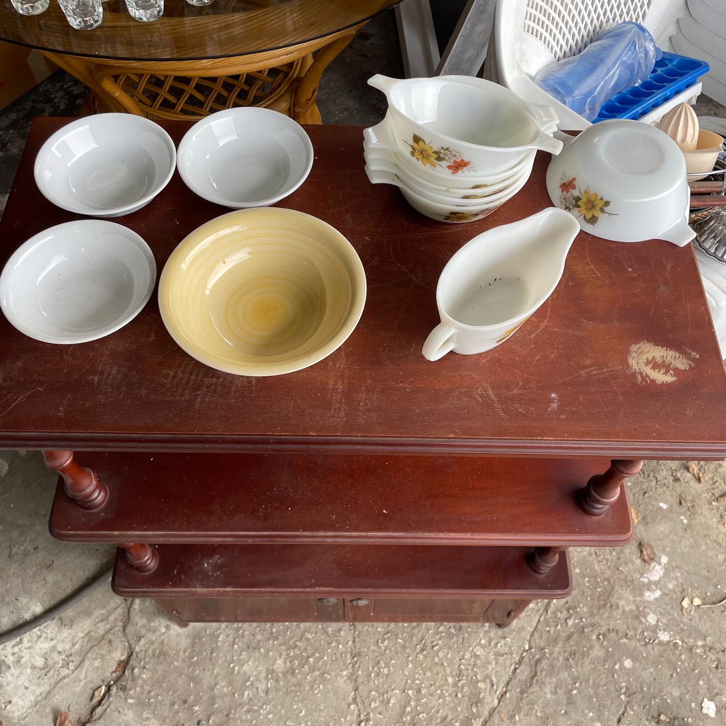 Floral Opal Glass Casserole Dishes + Ceramic Bowls