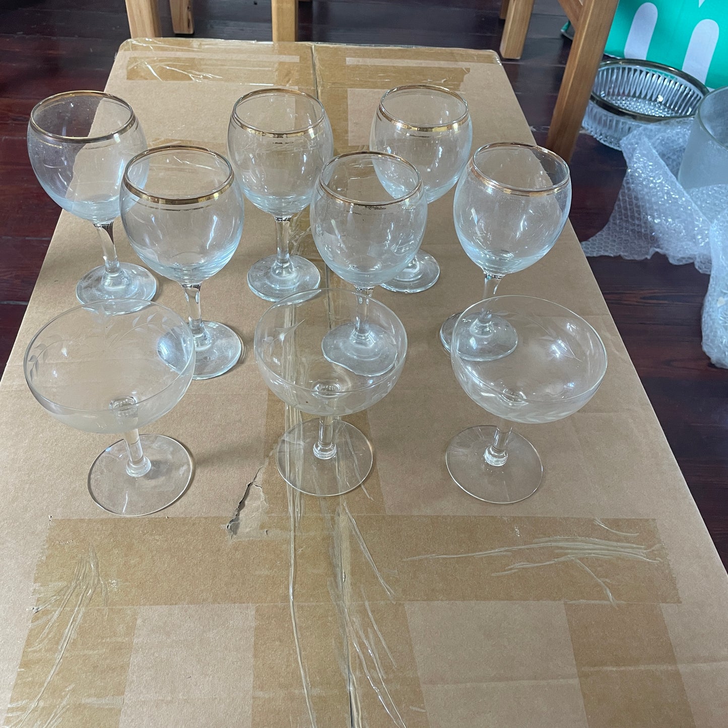 Gold Rimmed Wine Glasses + Glasses