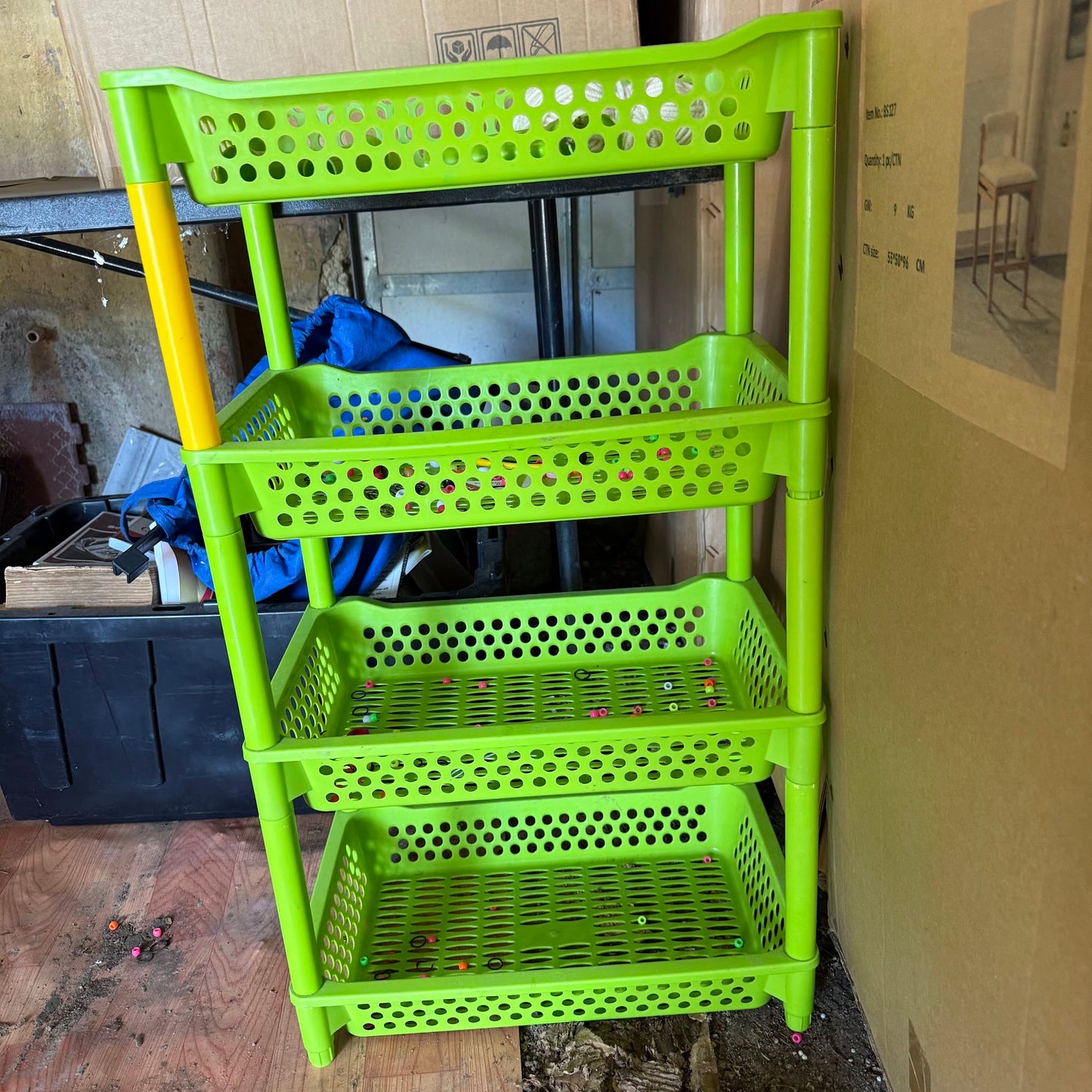 Green 4-Tier Plastic Storage Cart