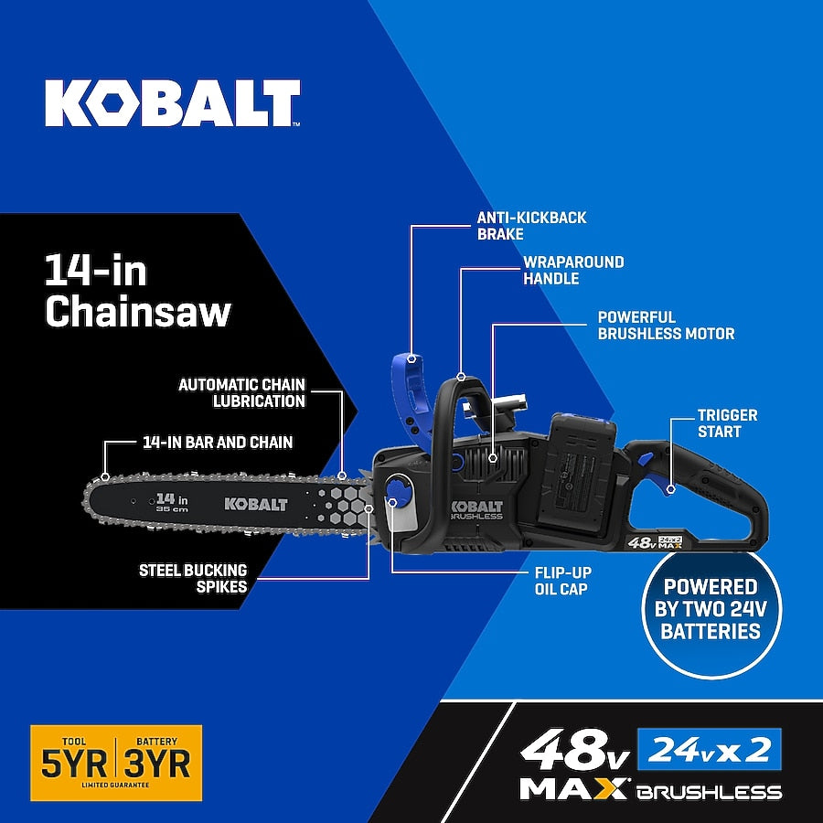 Kobalt 48-volt 14-in Battery Chainsaw