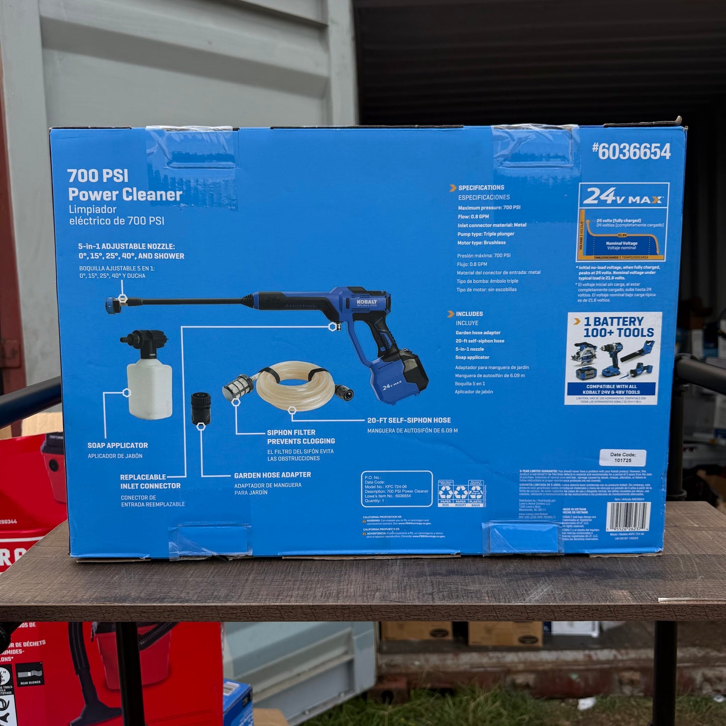 Kobalt 700-PSI 0.8-GPM Cold Water Battery Outdoor Power Washer