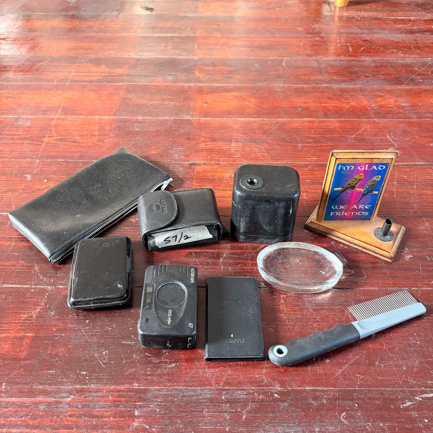 Lot of Vintage Minolta Camera, Cases, and Desk Accessories