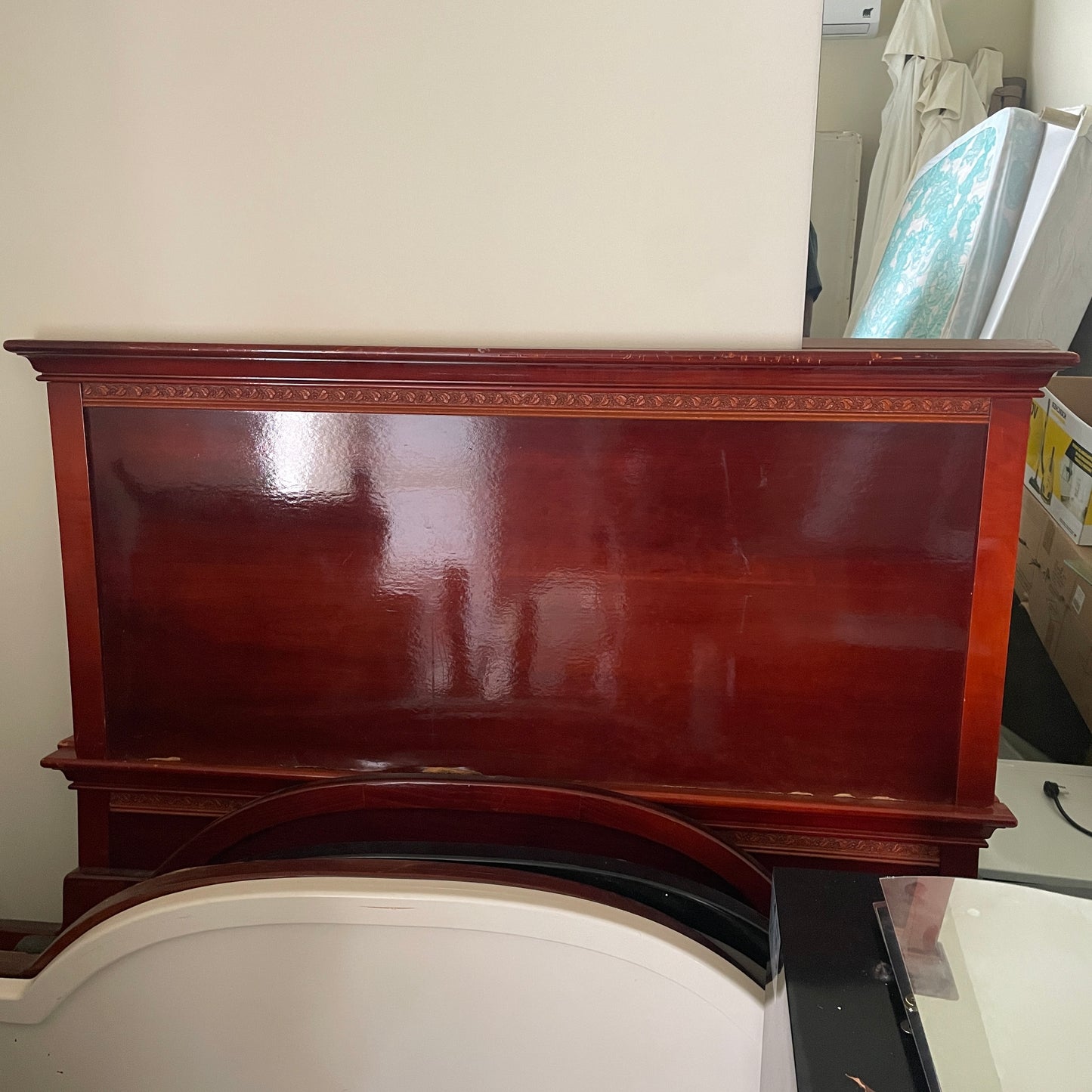 Mahogany Finish Wooden Headboard