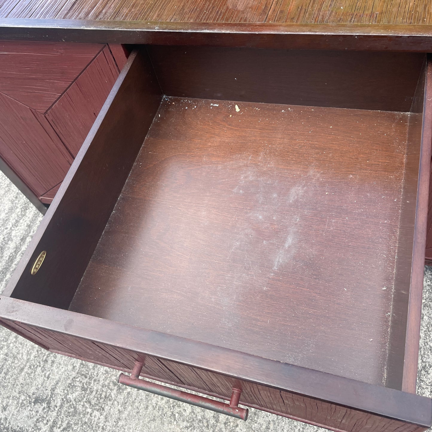 Red Wood Sideboard Cabinet with Drawers