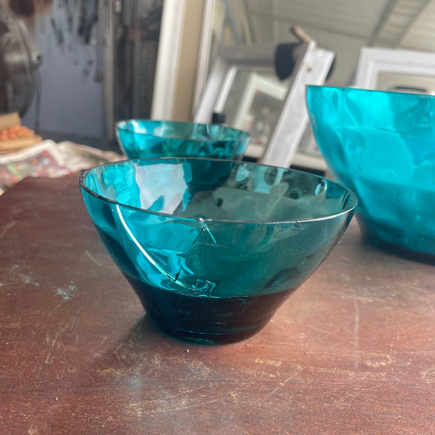 Teal Glass Bowls