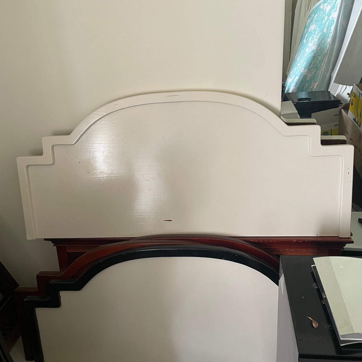 White Arched Stepped Headboard