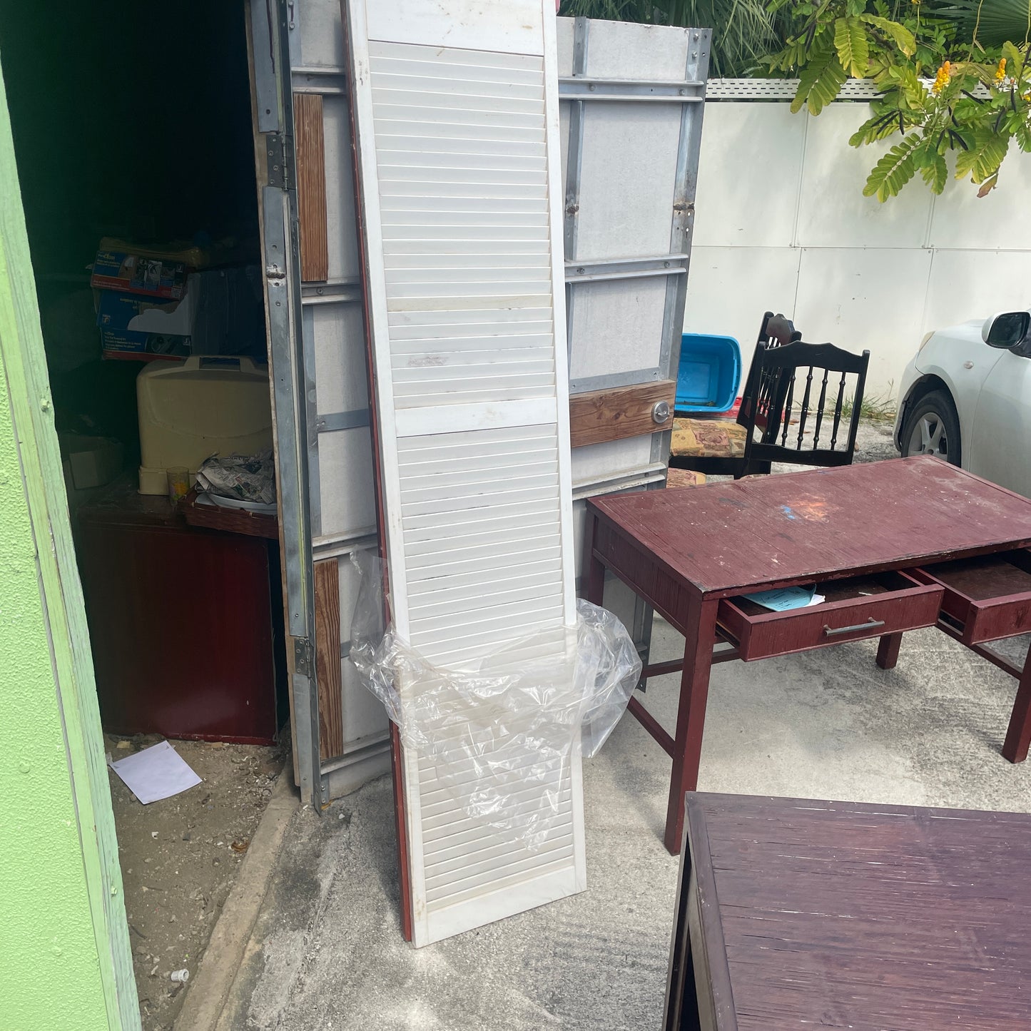 White Louvered Door Panel
