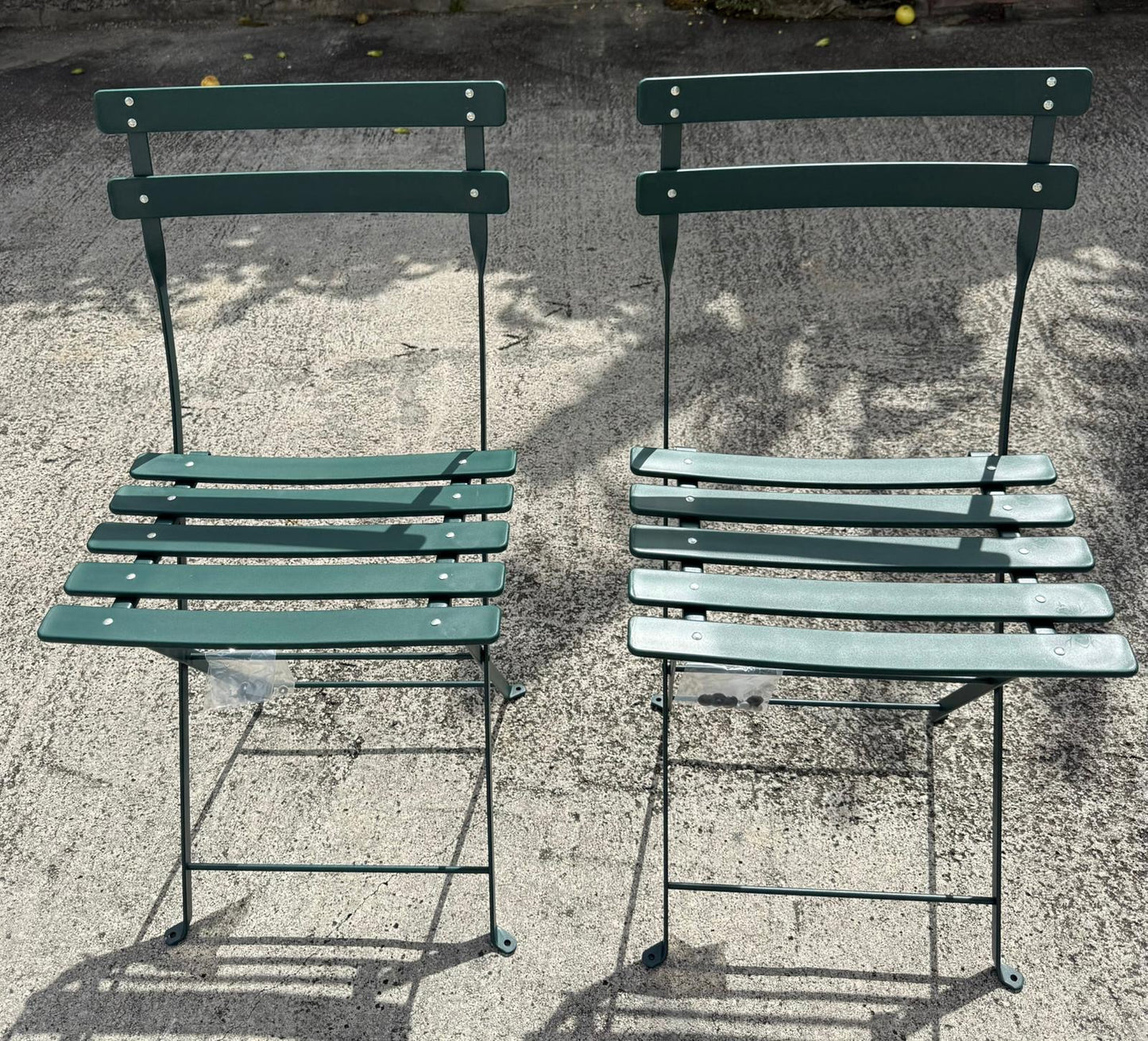 Set of 2 Fermob Bistro Duraflon Steel Outdoor Folding Chairs - Cedar Green