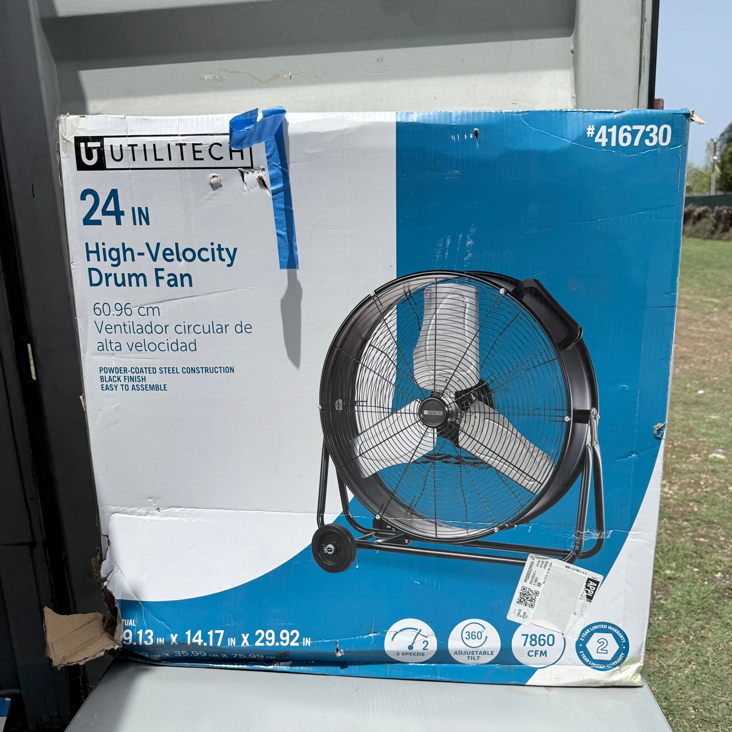 Utilitech 36-in High Velocity Indoor Industrial Fan - Black