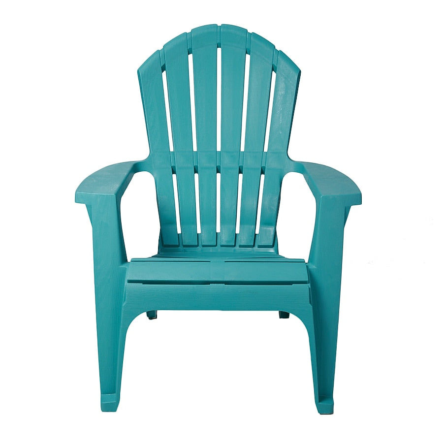 Adams Manufacturing RealComfort Stackable Teal Resin Frame Stationary Adirondack Chair