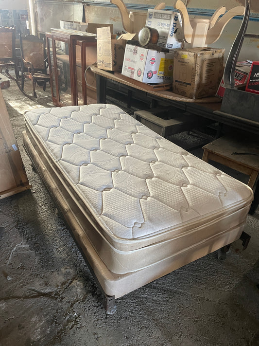 1 Twin Bed + Base +metal Frame