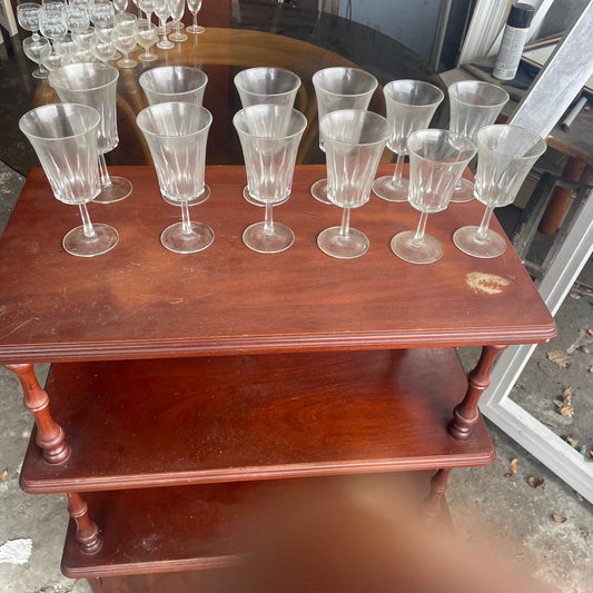 12 Fluted Glass Goblets