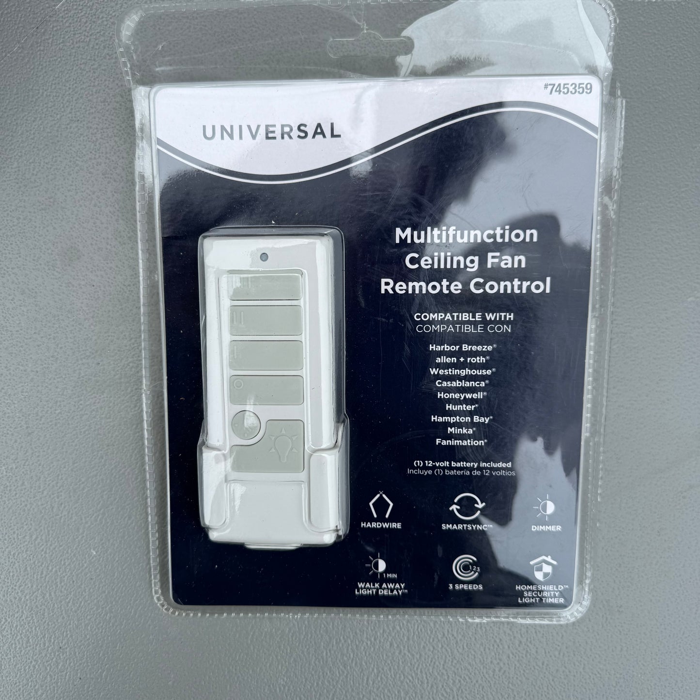 Harbor Breeze Universal 4.72-in 3 Speed 3 Setting White Plastic Indoor/Outdoor Slope Ceiling Fan Remote