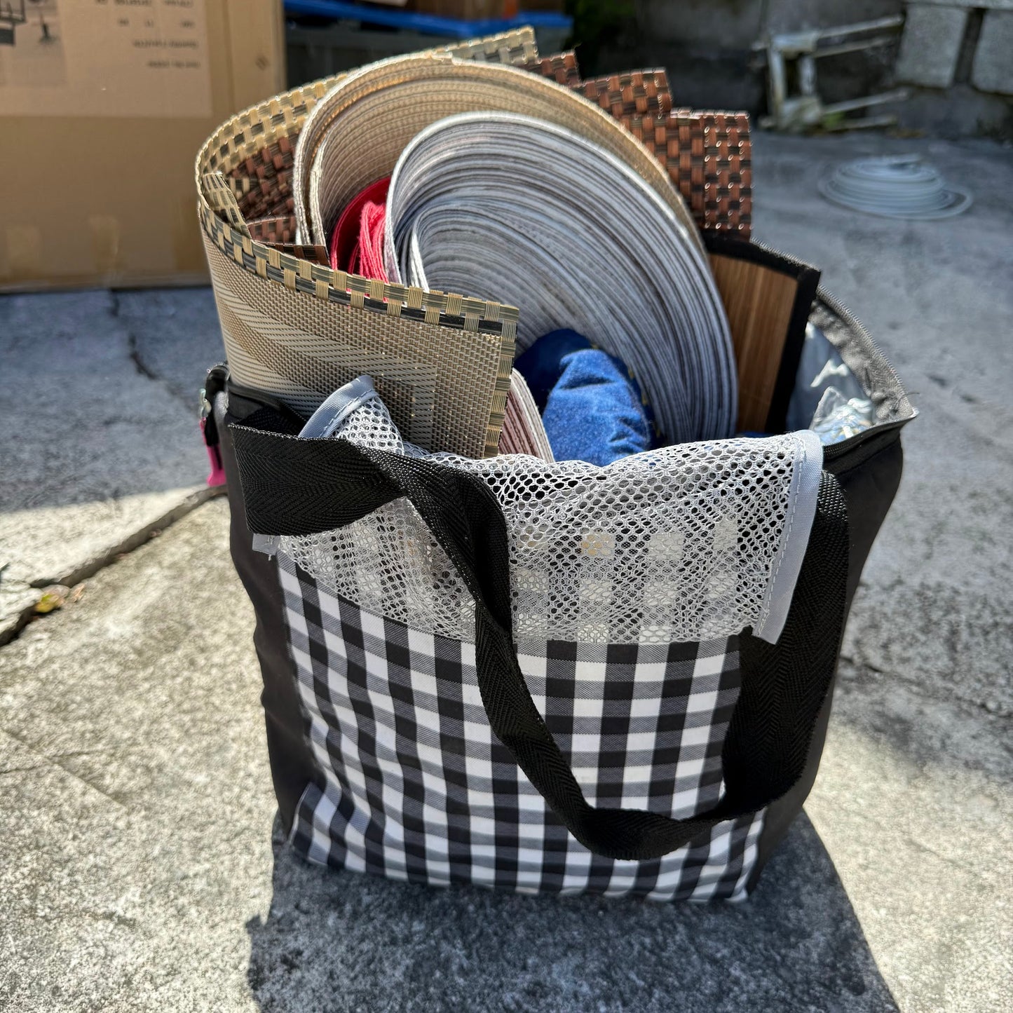 2 Gulfstream Park Picnic Blankets, Checkered Tote Bag + Assorted Round Placemats + Rectangular Placemats