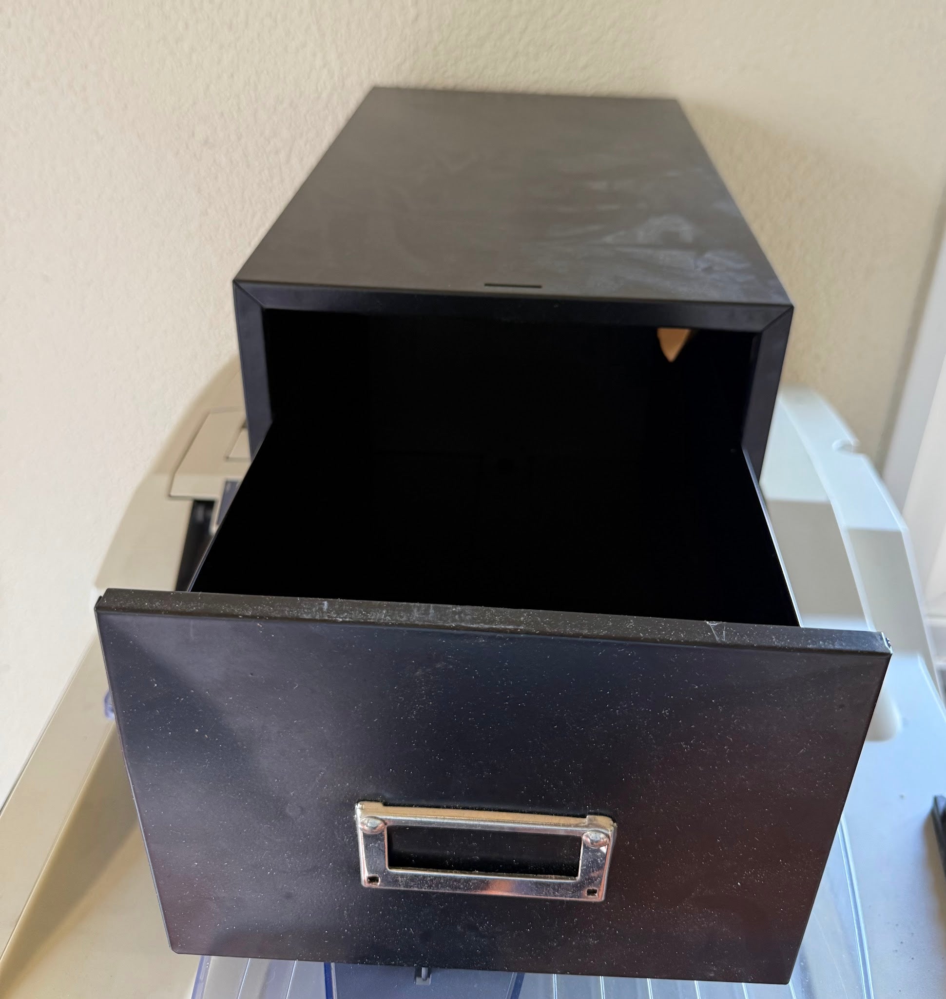 Black Metal Storage Drawer