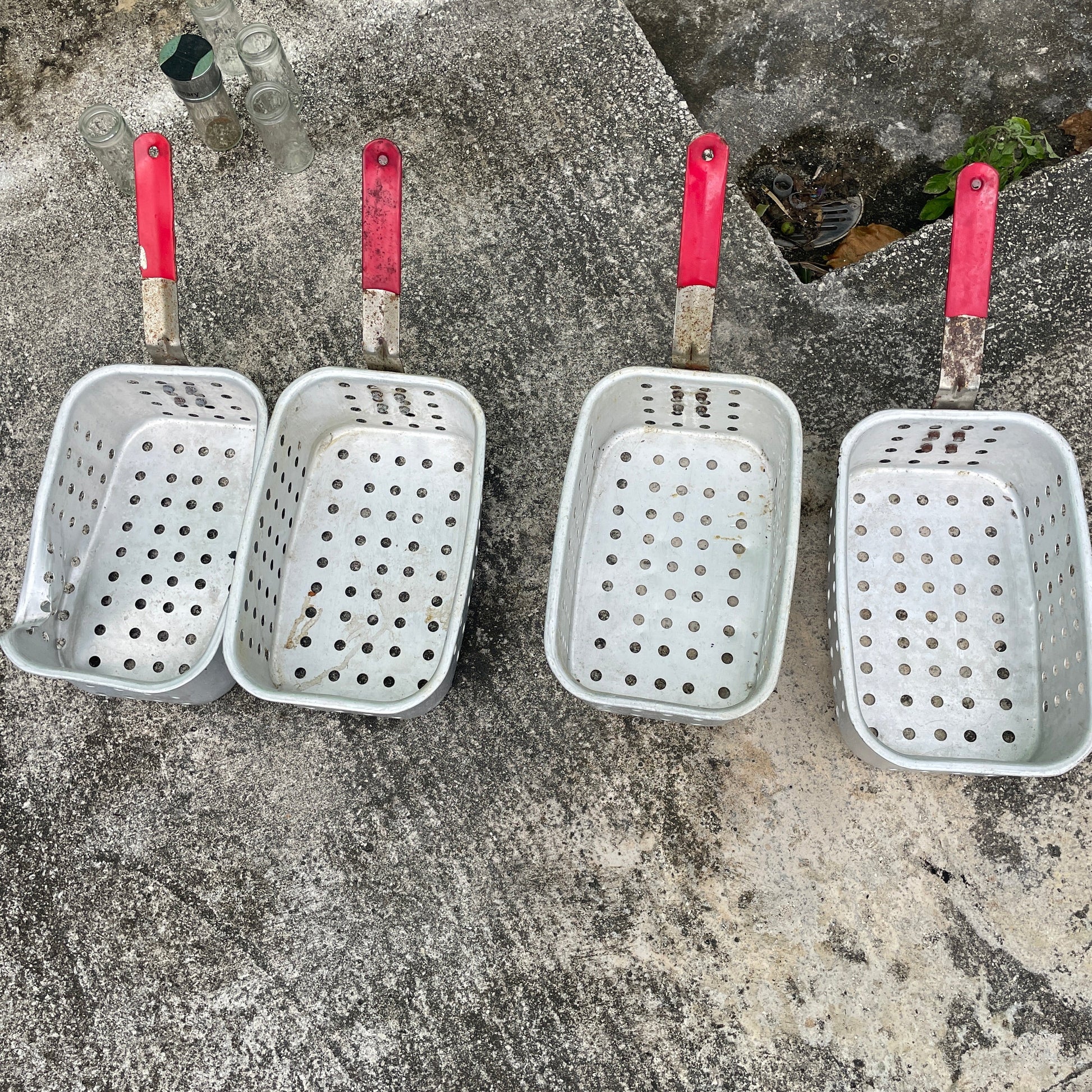 4 Perforated Grilling Baskets
