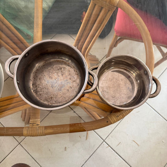 2 stainless steel pots