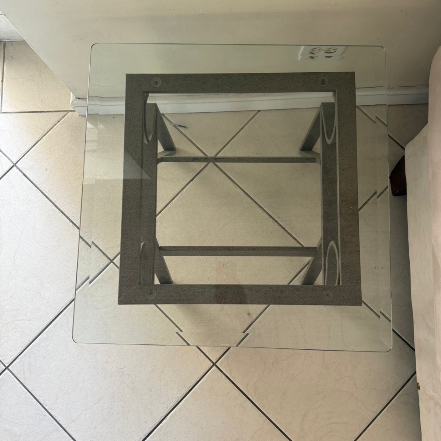 Square Glass Top Coffee Table