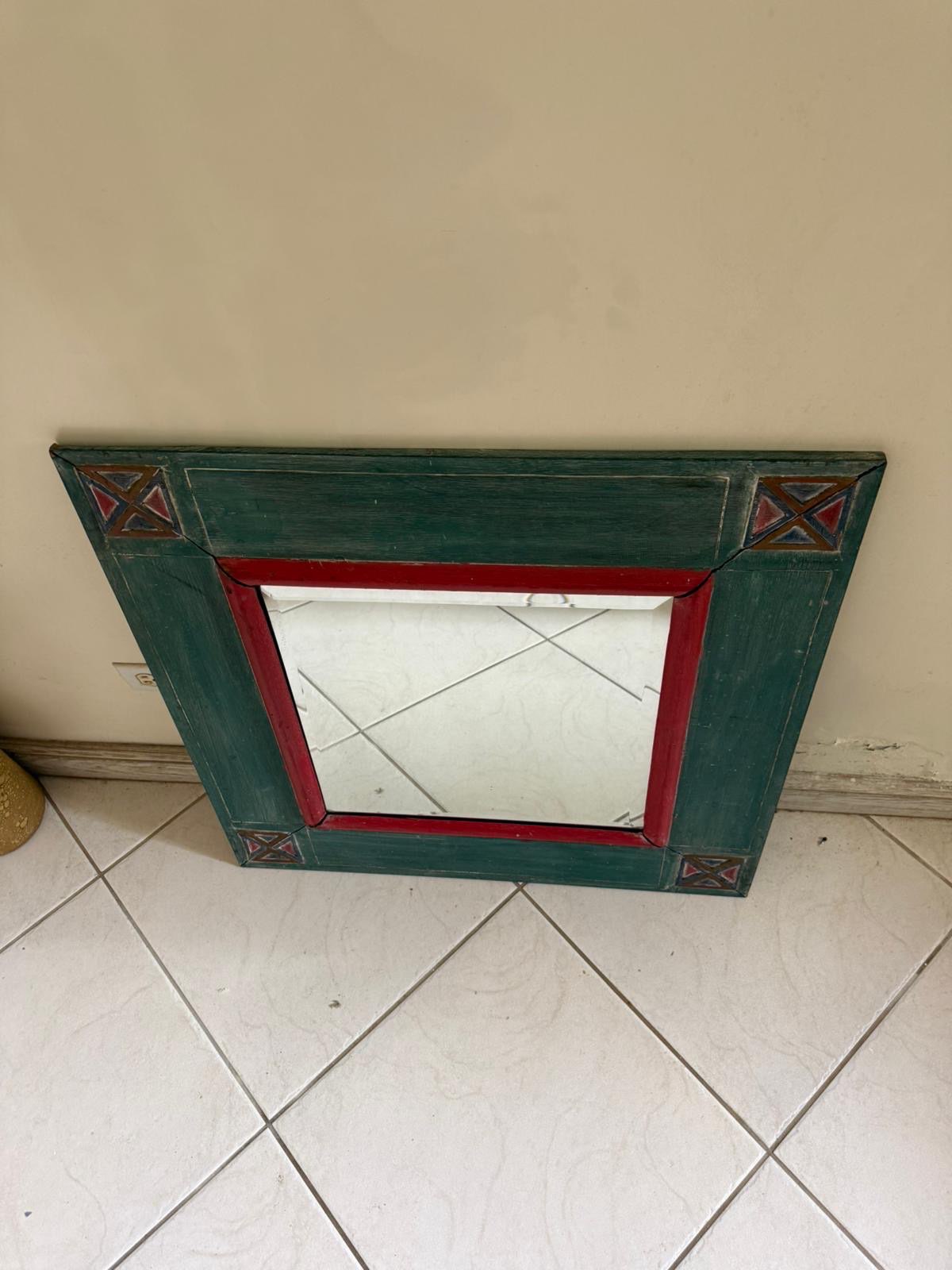 Multi colored Wooden Mirror 