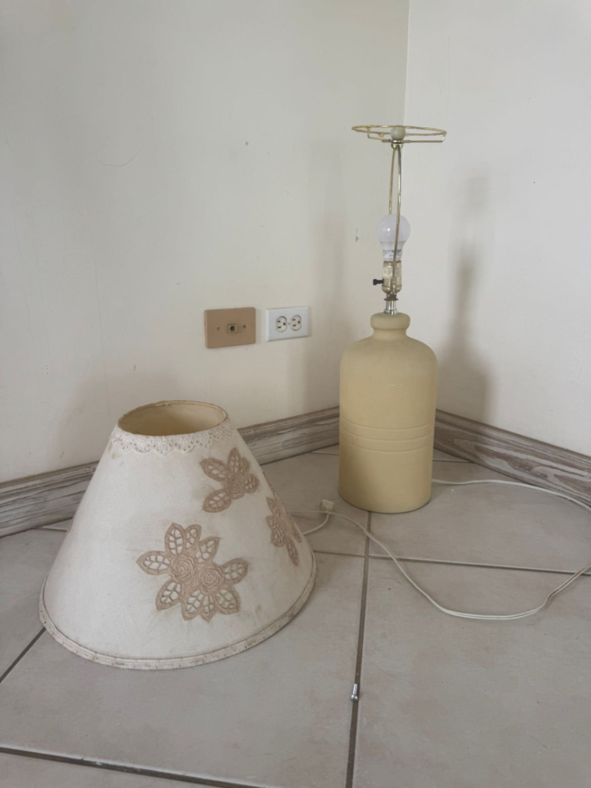 Cream lamp with Shade