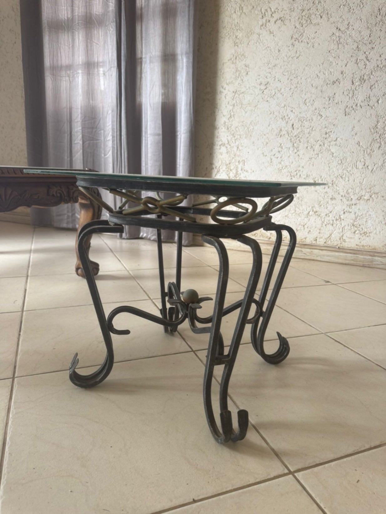 Glass Table Top On Metal Frame