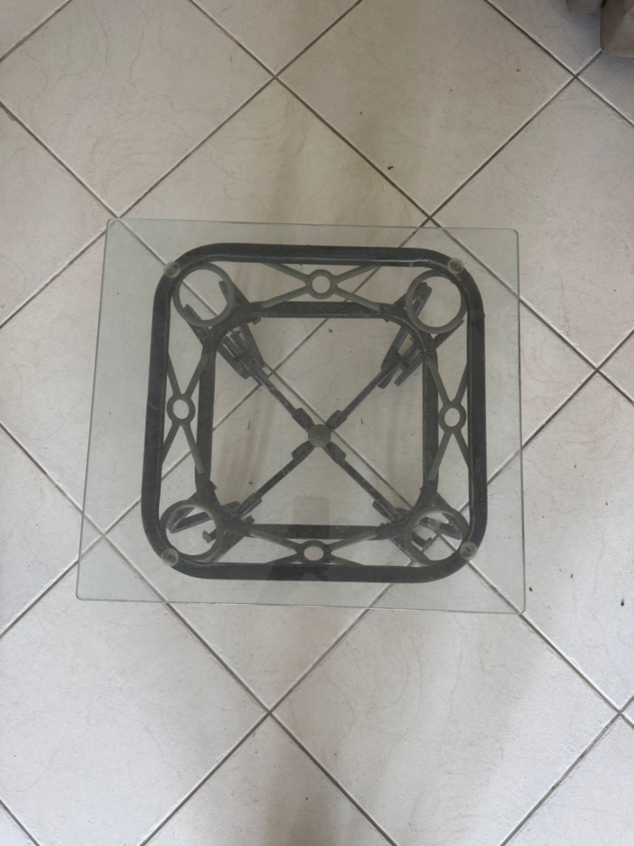 Glass Table Top On Metal Frame