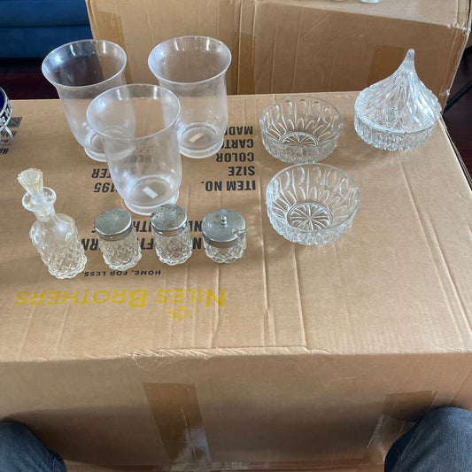 3 Clear Glass Hurricane Vases
