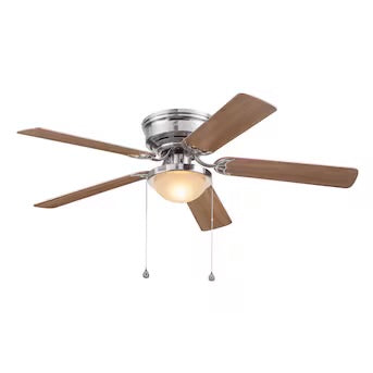 Harbor Breeze Armitage 52-in Brushed Nickel Flush Mount Ceiling Fan with Toffee/Cocoa Reversible Blades