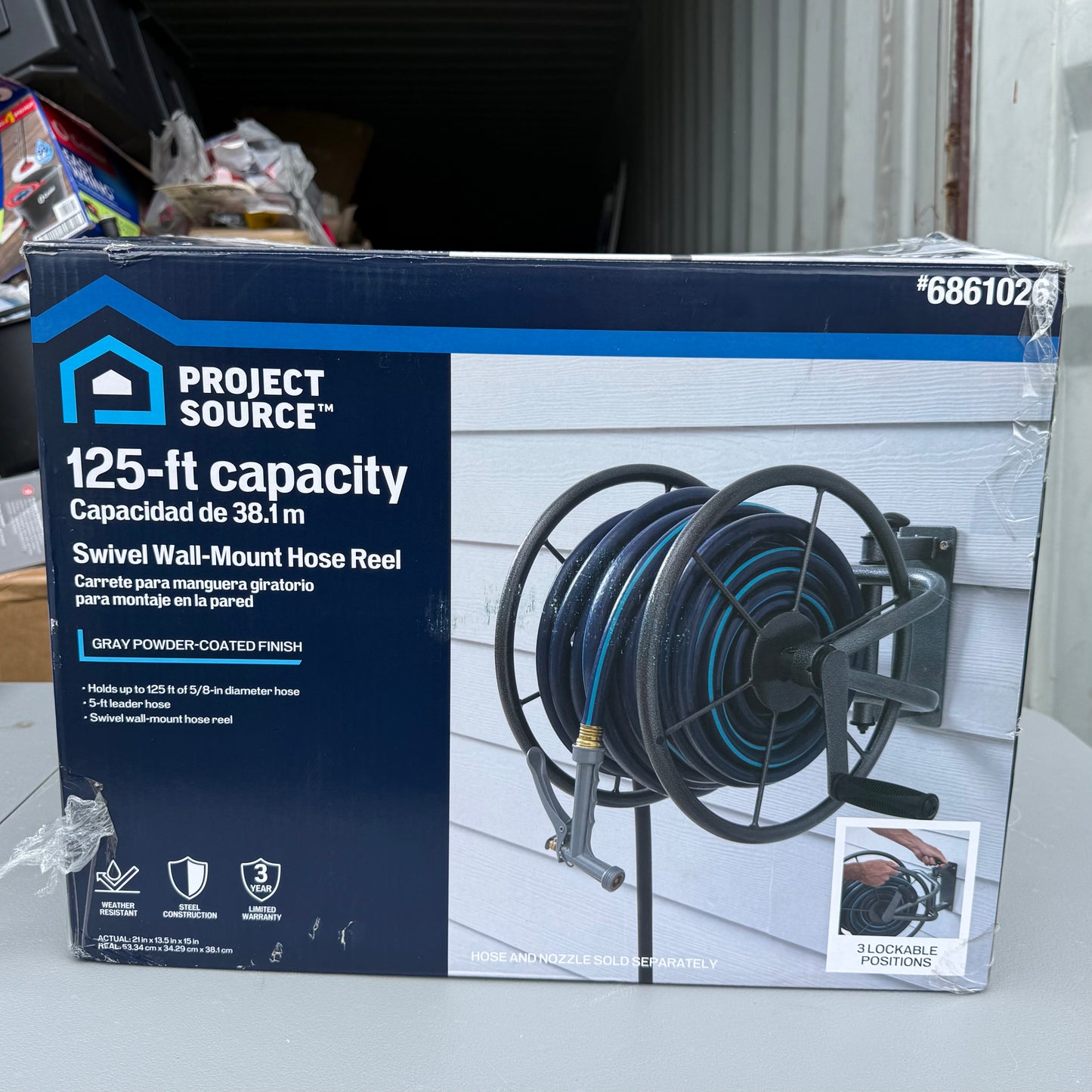 Project Source Steel 125-ft Wall-Mount Hose Reel