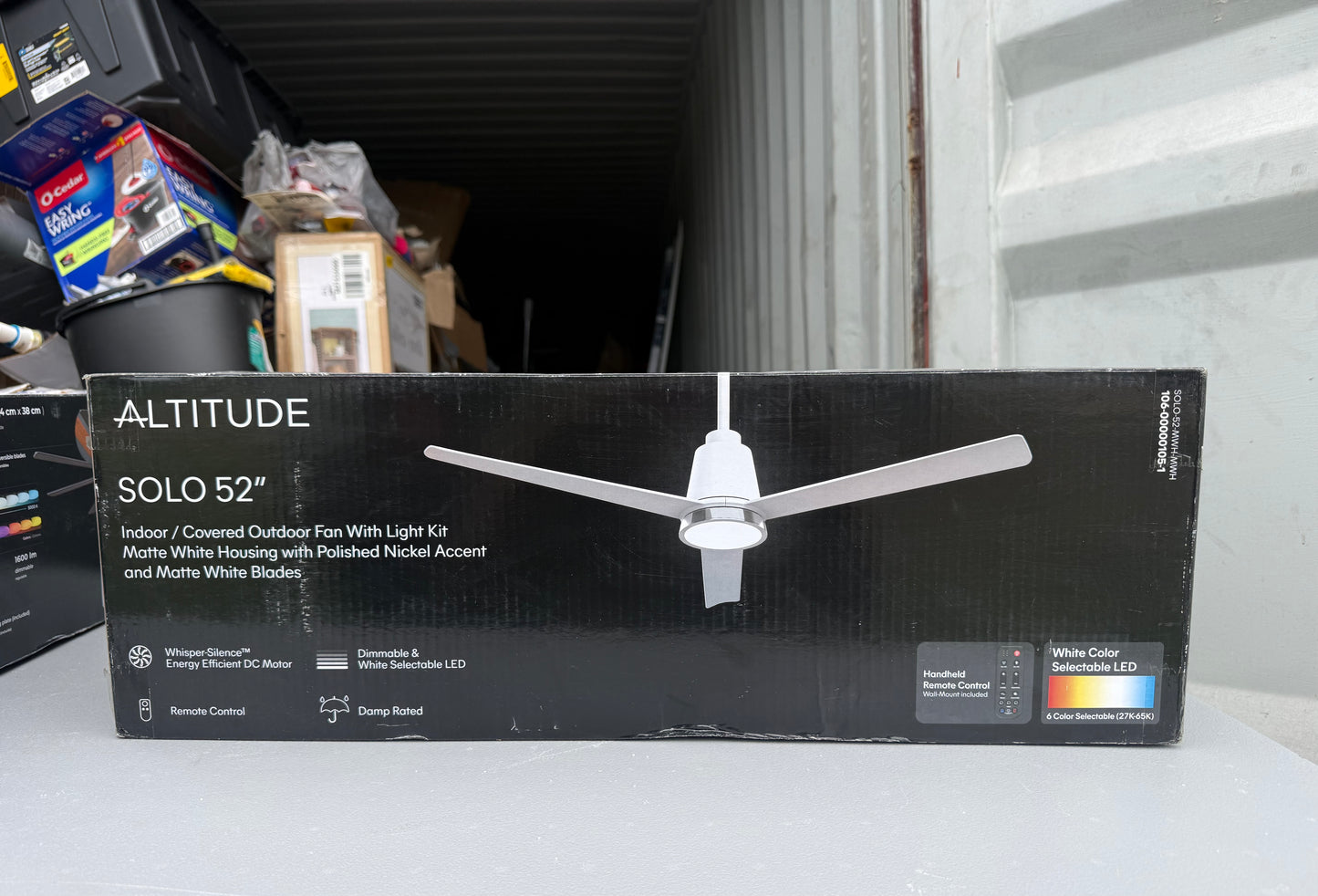 ALTITUDE SOLO 52-in Matte White with Matte White Blades LED Covered Outdoor Ceiling Fan