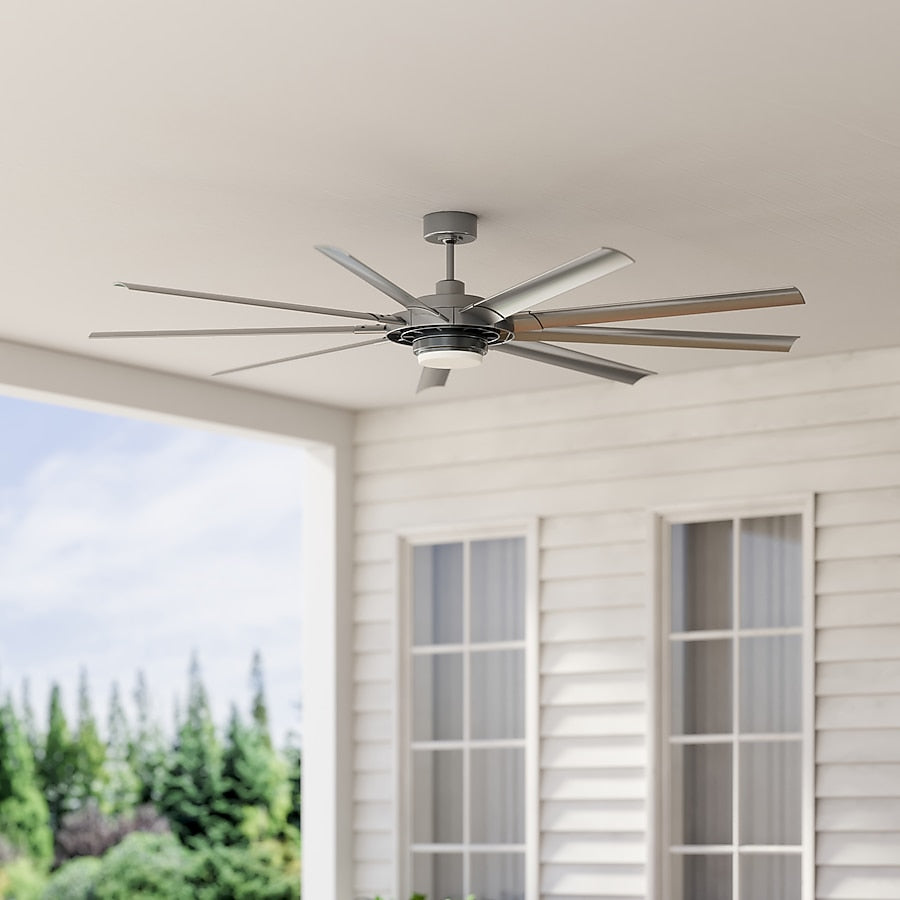 Fanimation Studio Collection Slinger v2 72-in Brushed Nickel with Gray Blades Adjustable Ceiling Fan
