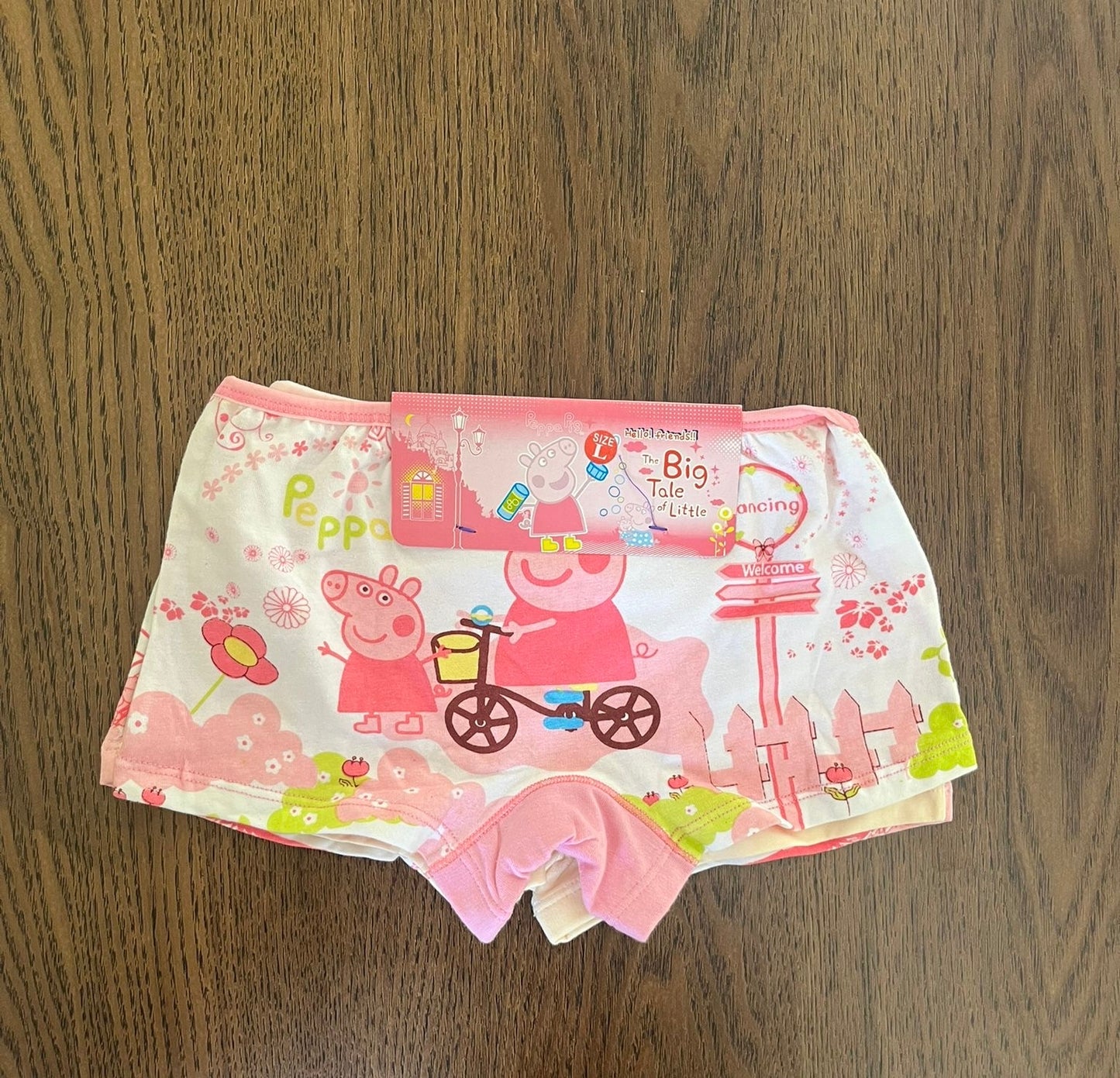 Girl’s Clothes + Girl Pink Pajamas- Size 18-24 months + 2 Peppa Pig Underwears (Girls)- Size Large
