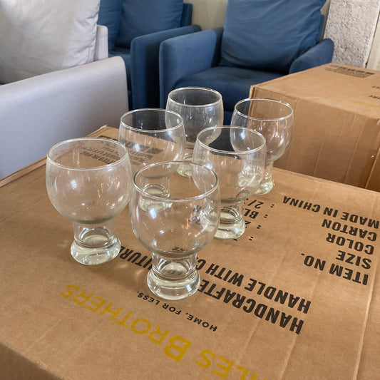 6 Brothers Clear Glass Goblets