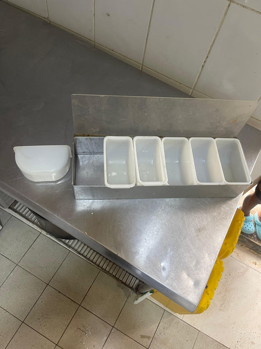 6-Compartment Stainless Steel Condiment Dispenser