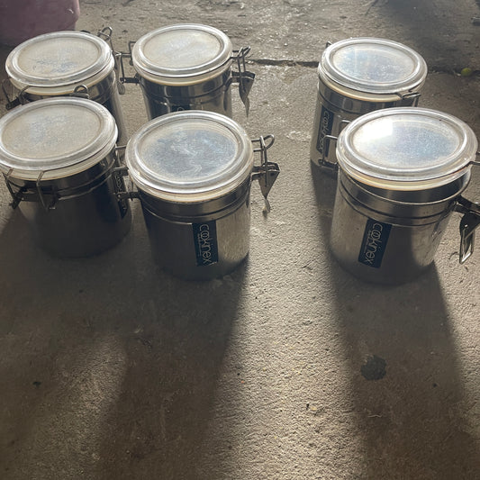 6 Metal Jars
